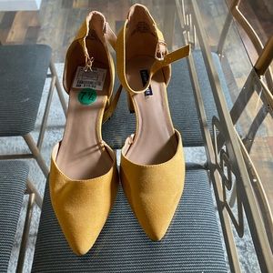 Parker and Sky Yellow Block Heel